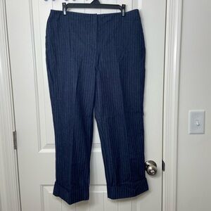 NWOT Vintage Mossimo stretch‎ women’s dark striped cuffed cropped wide leg jeans